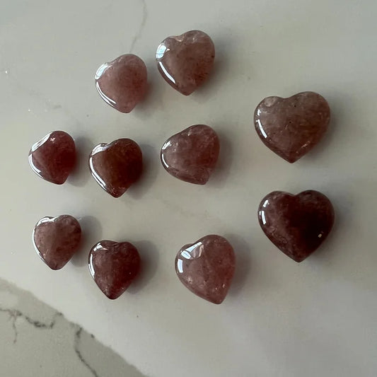 Mini Strawberry Quartz Hearts