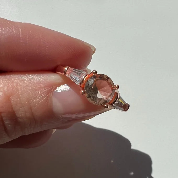 Morganite & White Topaz Ring