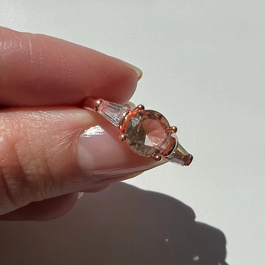 Morganite & White Topaz Ring