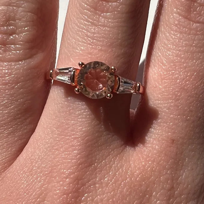 Morganite & White Topaz Ring