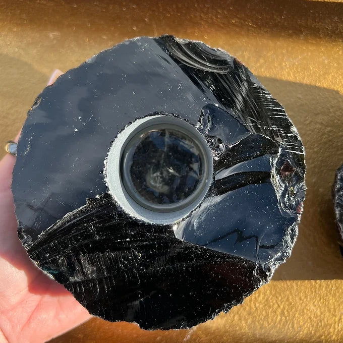 Obsidian Candle Holders