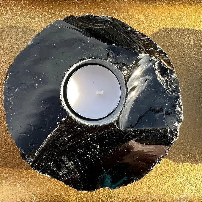 Obsidian Candle Holders