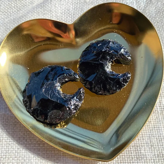 Obsidian Crescent Moon