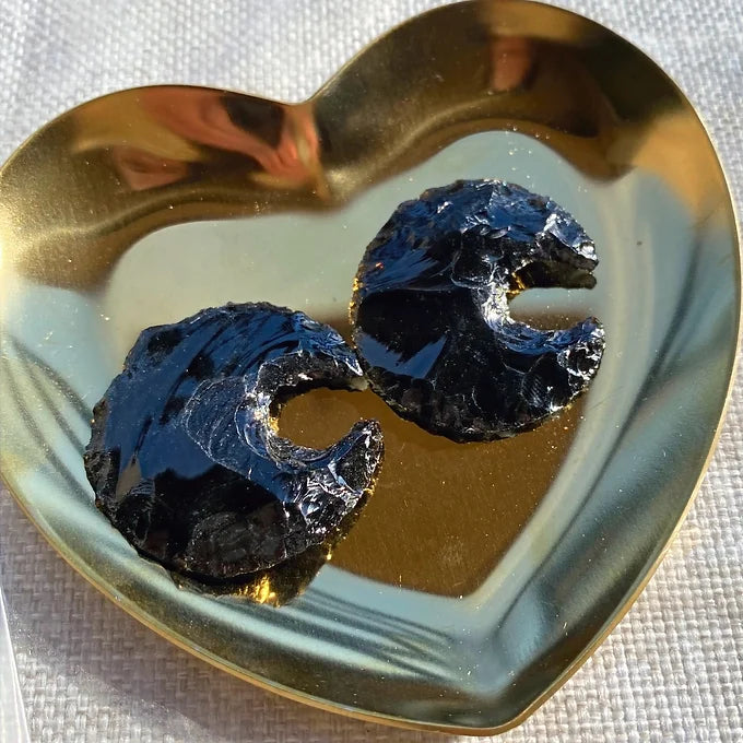 Obsidian Crescent Moon