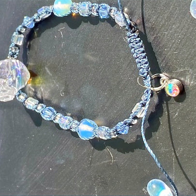 Opalite and Crystal Skull Bracelet