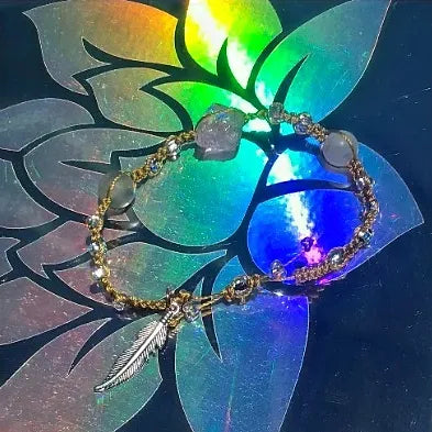 Raw Amethyst Gold Adjustable Bracelet