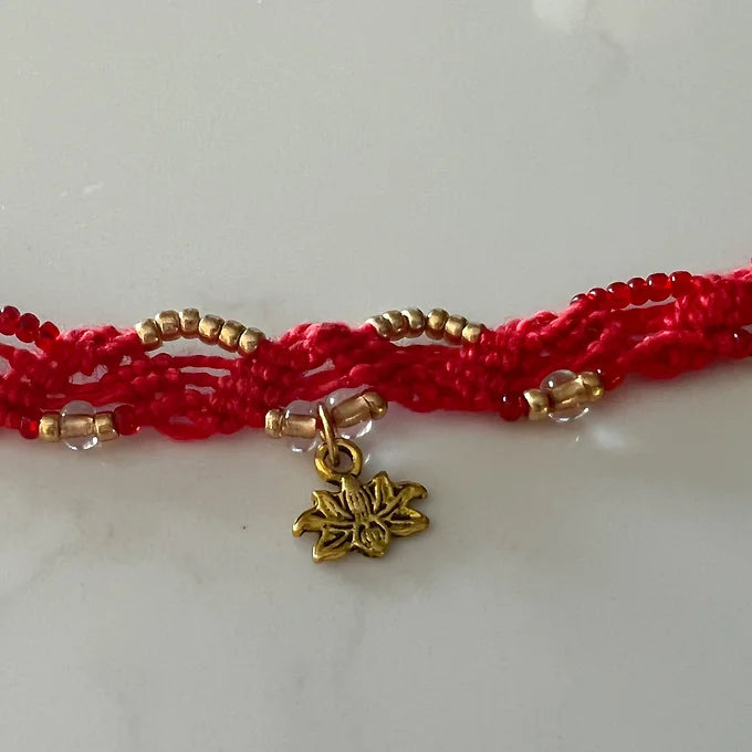 Lucky Red Lotus Choker