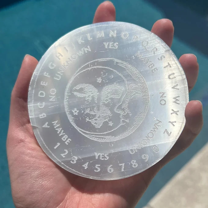 Selenite Etched Pendulum Board