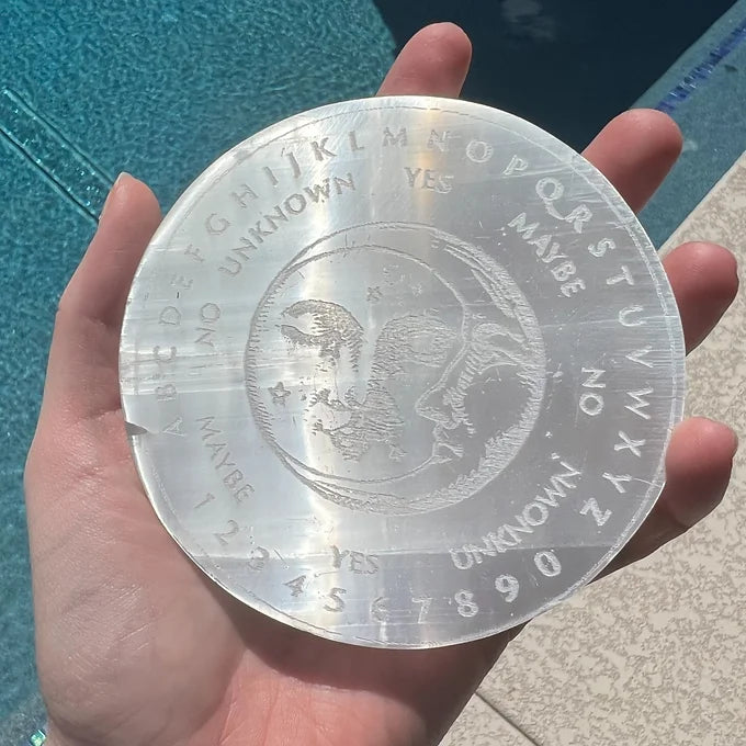 Selenite Etched Pendulum Board