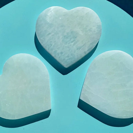 Selenite Heart Charging Plate
