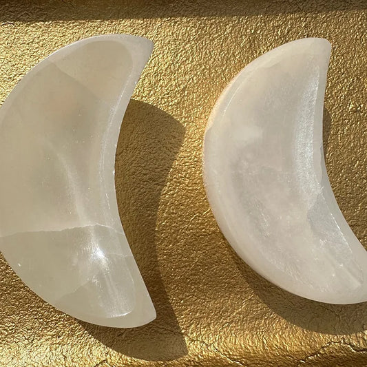 Selenite Moon Bowl
