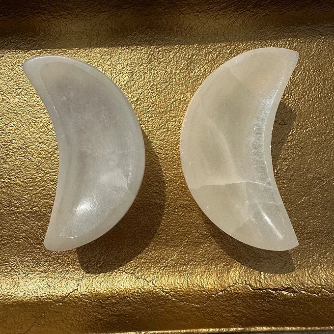 Selenite Moon Bowl