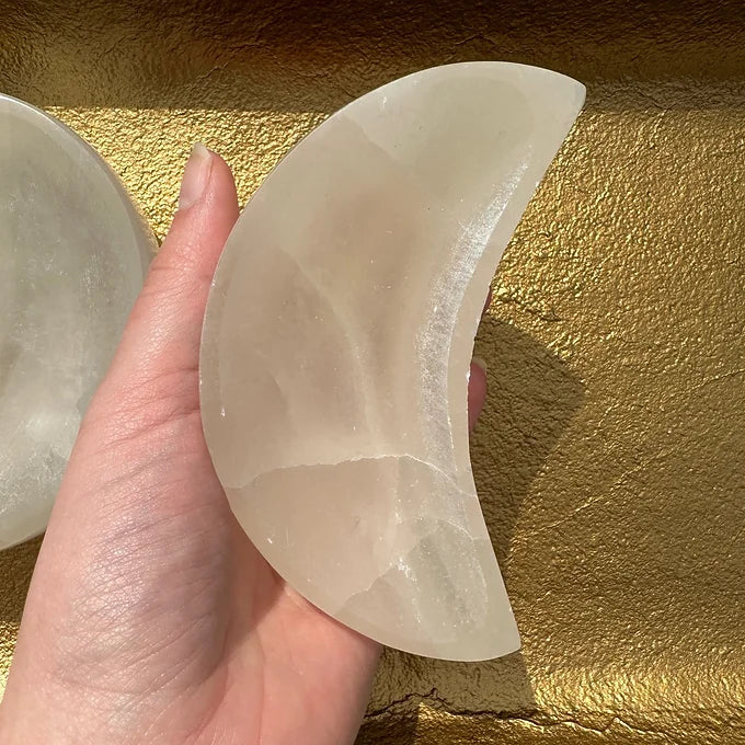 Selenite Moon Bowl