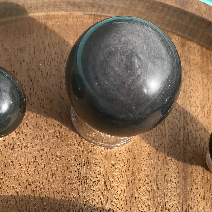 Silver Sheen Obsidian Sphere