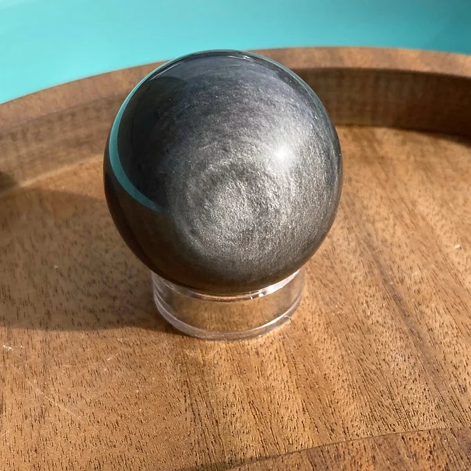 Silver Sheen Obsidian Sphere