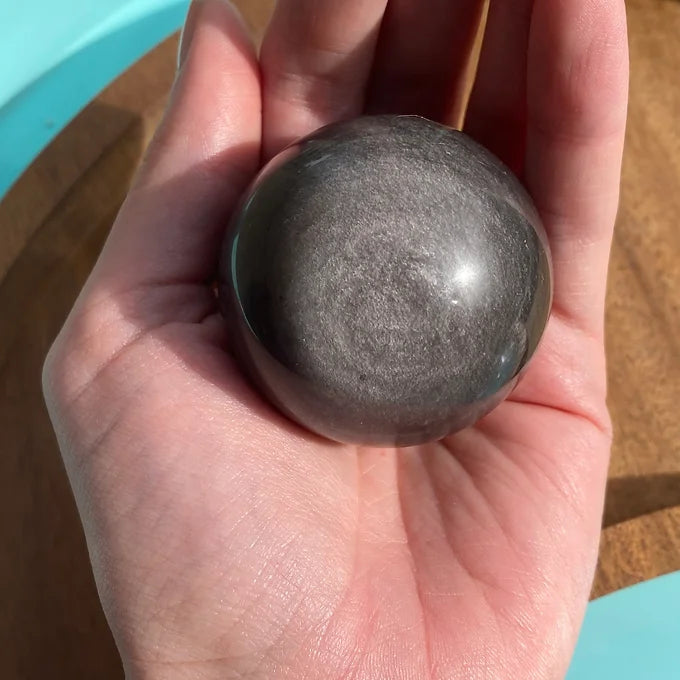 Silver Sheen Obsidian Sphere