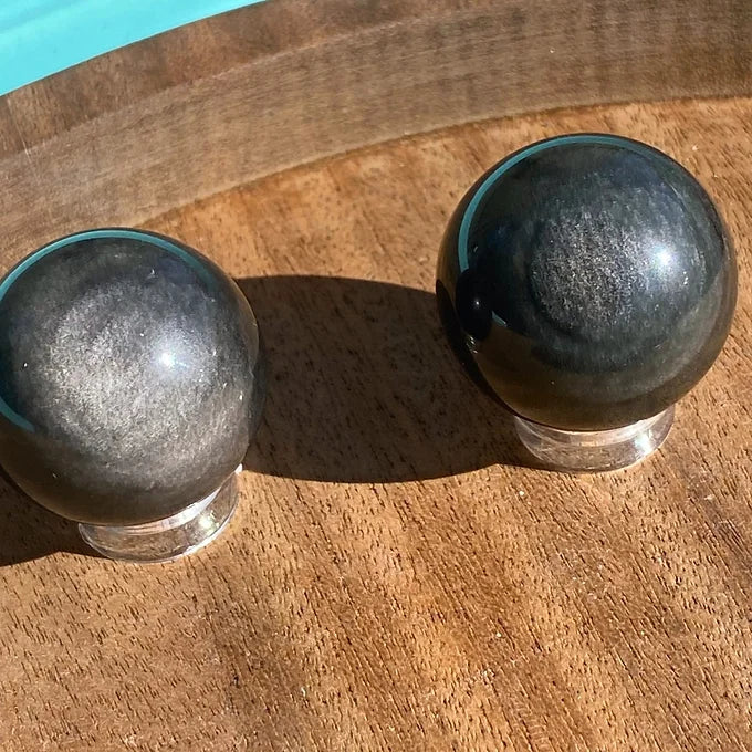 Silver Sheen Obsidian Sphere