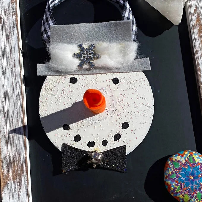 Silver Snowman Ornament