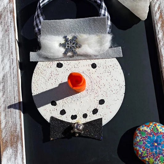 Silver Snowman Ornament