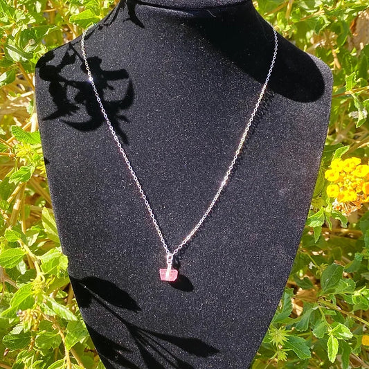 Sterling Silver Pink Tourmaline Necklace