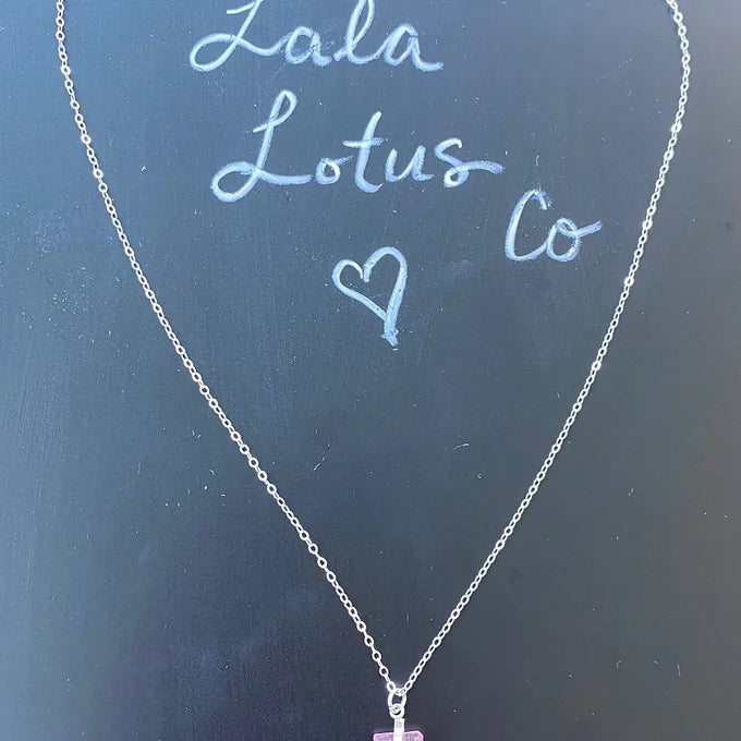 Sterling Silver Pink Tourmaline Necklace