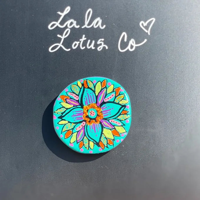 Teal Lotus Magnet