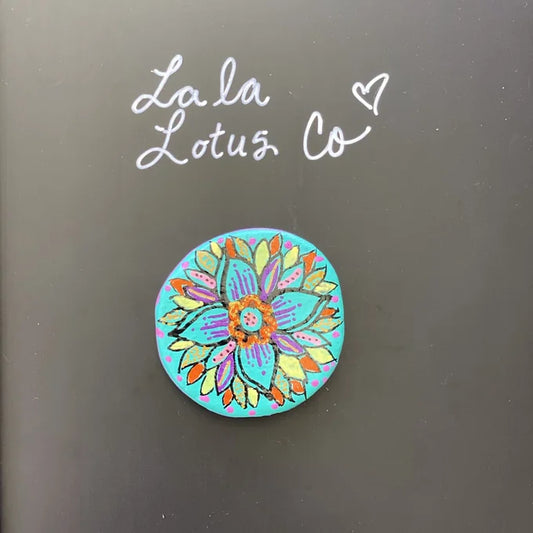 Teal Lotus Magnet