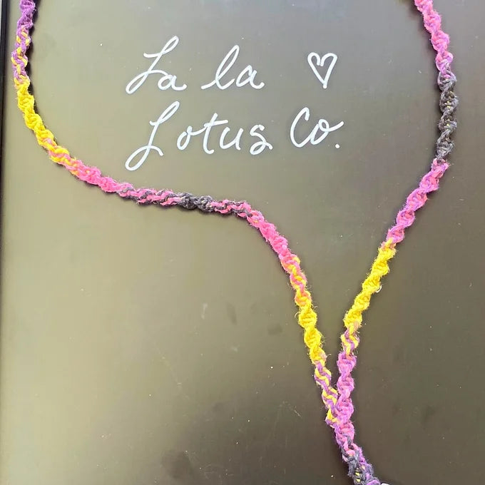 Tie-dye Smoky Quartz Hemp Necklace