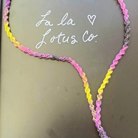 Tie-dye Smoky Quartz Hemp Necklace