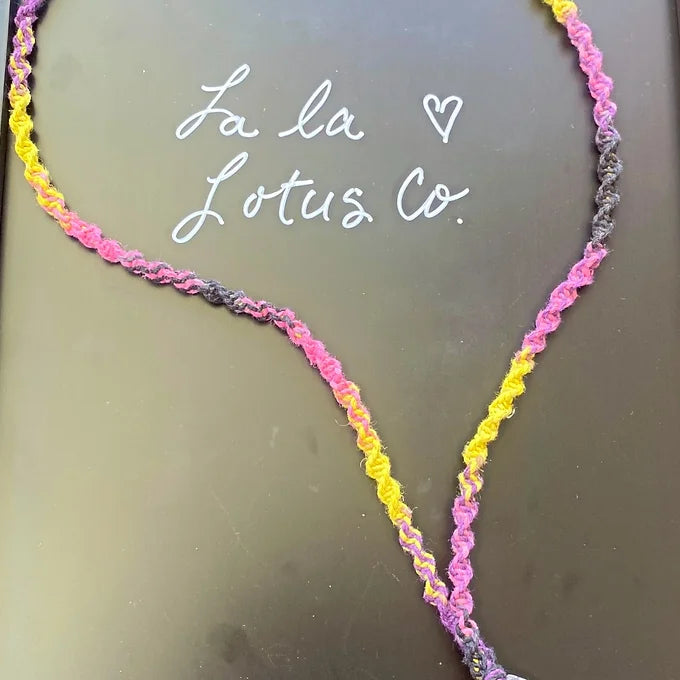 Tie-dye Smoky Quartz Hemp Necklace