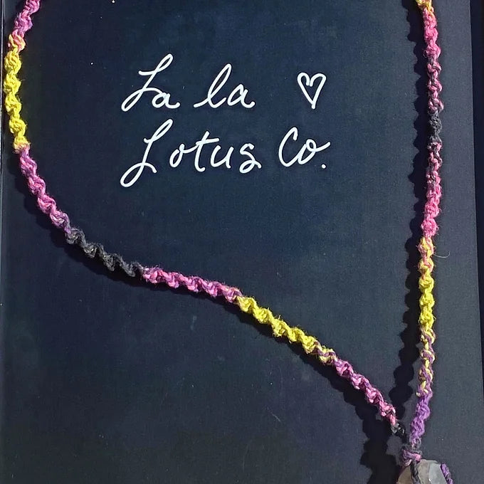 Tie-dye Smoky Quartz Hemp Necklace