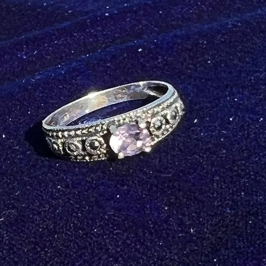 Vintage Amethyst & Marcasite Ring