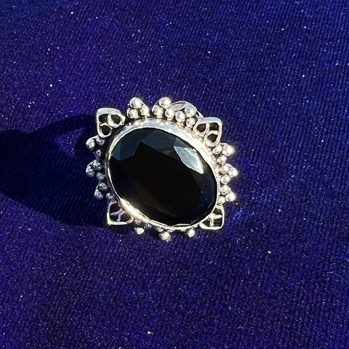 Gothic Black Onyx Ring