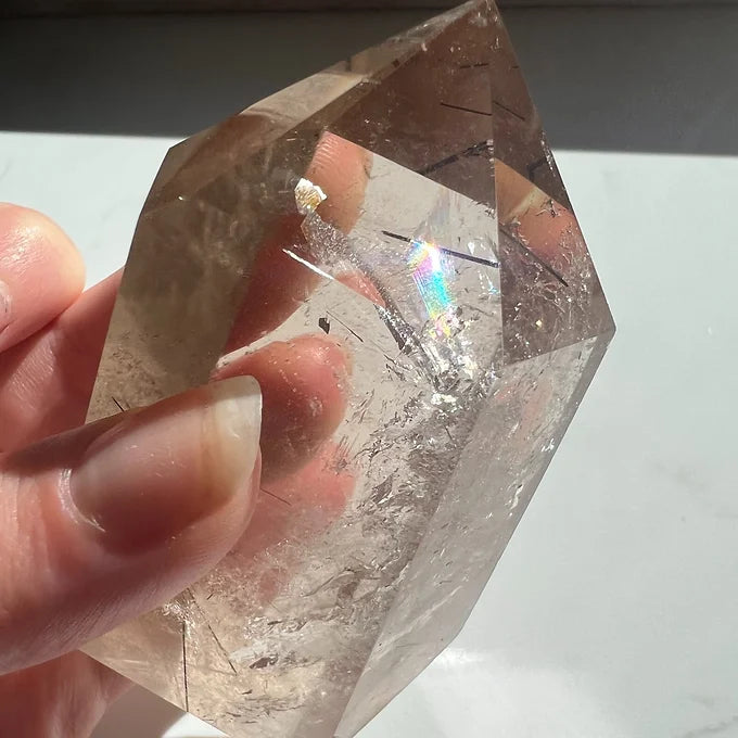 Black Rutile Quartz Tower