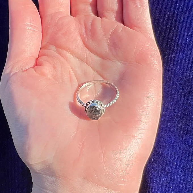 Black Rutile Quartz Ring