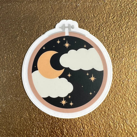 Celestial Embroidery Hoop Sticker