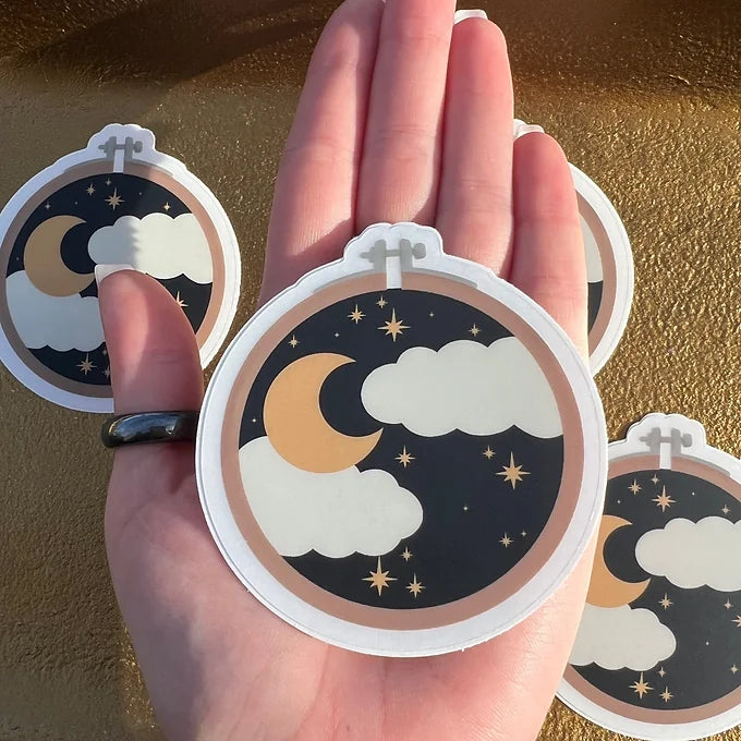 Celestial Embroidery Hoop Sticker