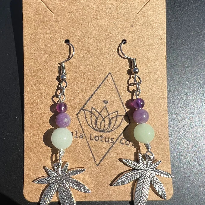 Silver Marijuana Leaf Earrings