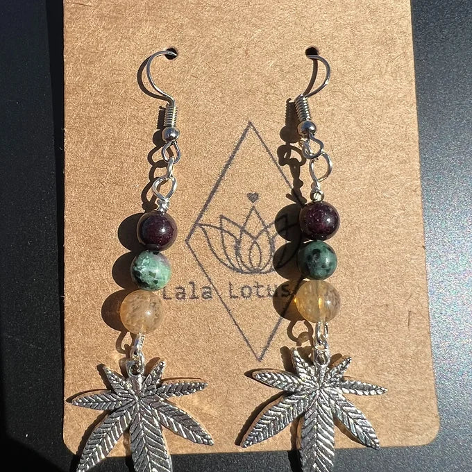 Silver Marijuana Leaf Earrings