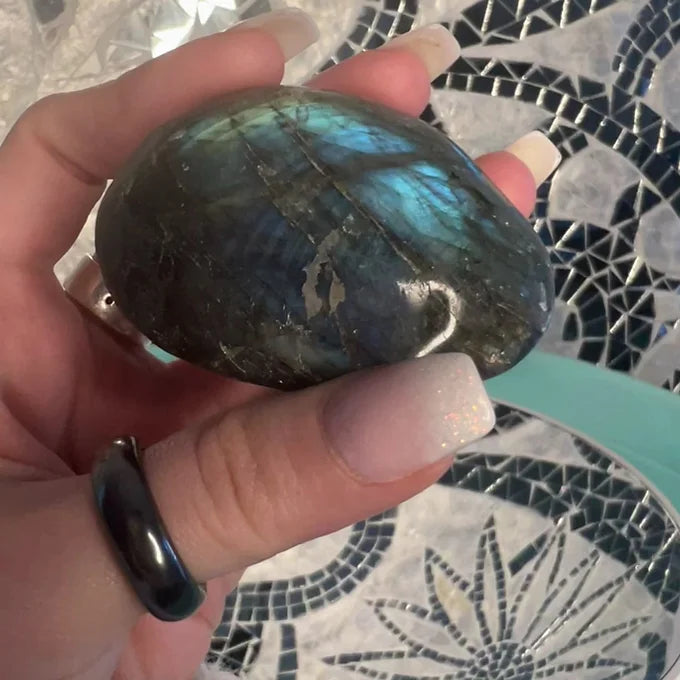 Large Labradorite Palm Stone