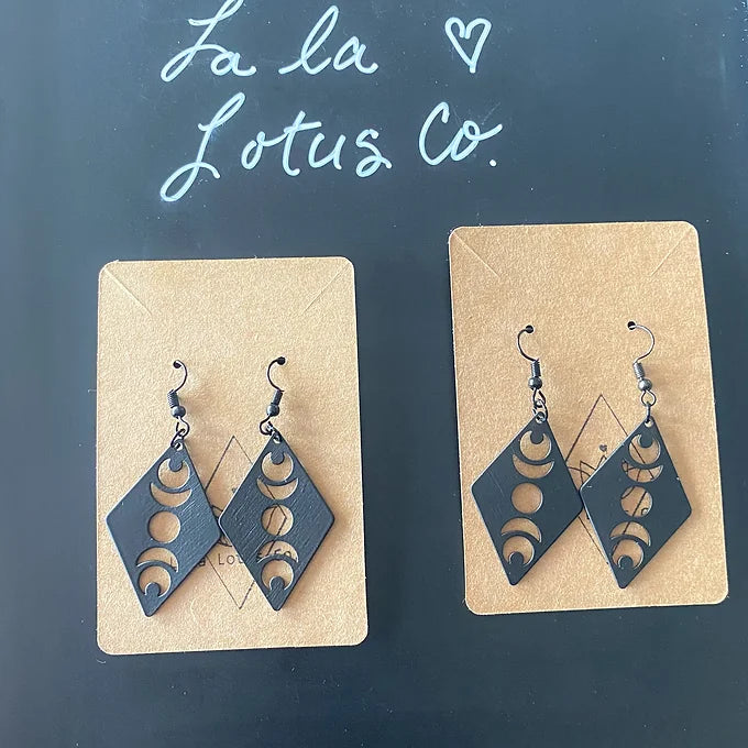 Black Moon Phase Earrings
