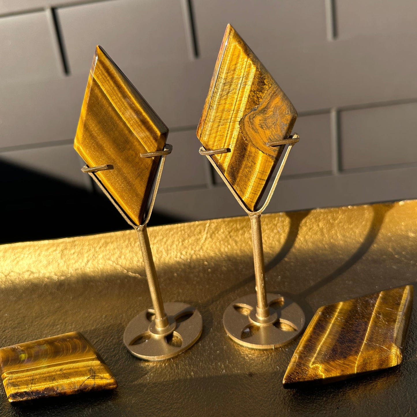 Tiger's Eye Diamond Crystal With Stand