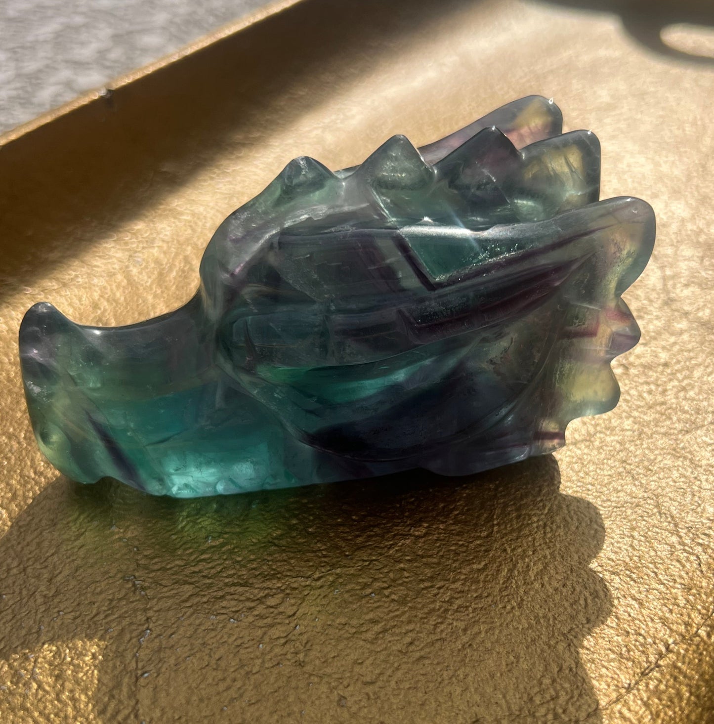 Rainbow Fluorite Dragon Head