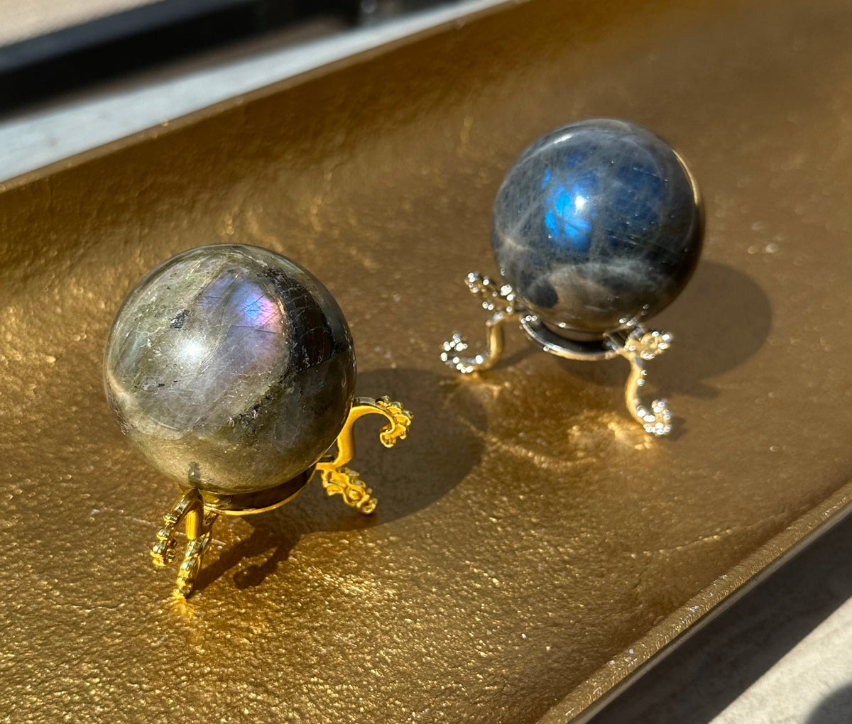 Small Starry Labradorite Spheres