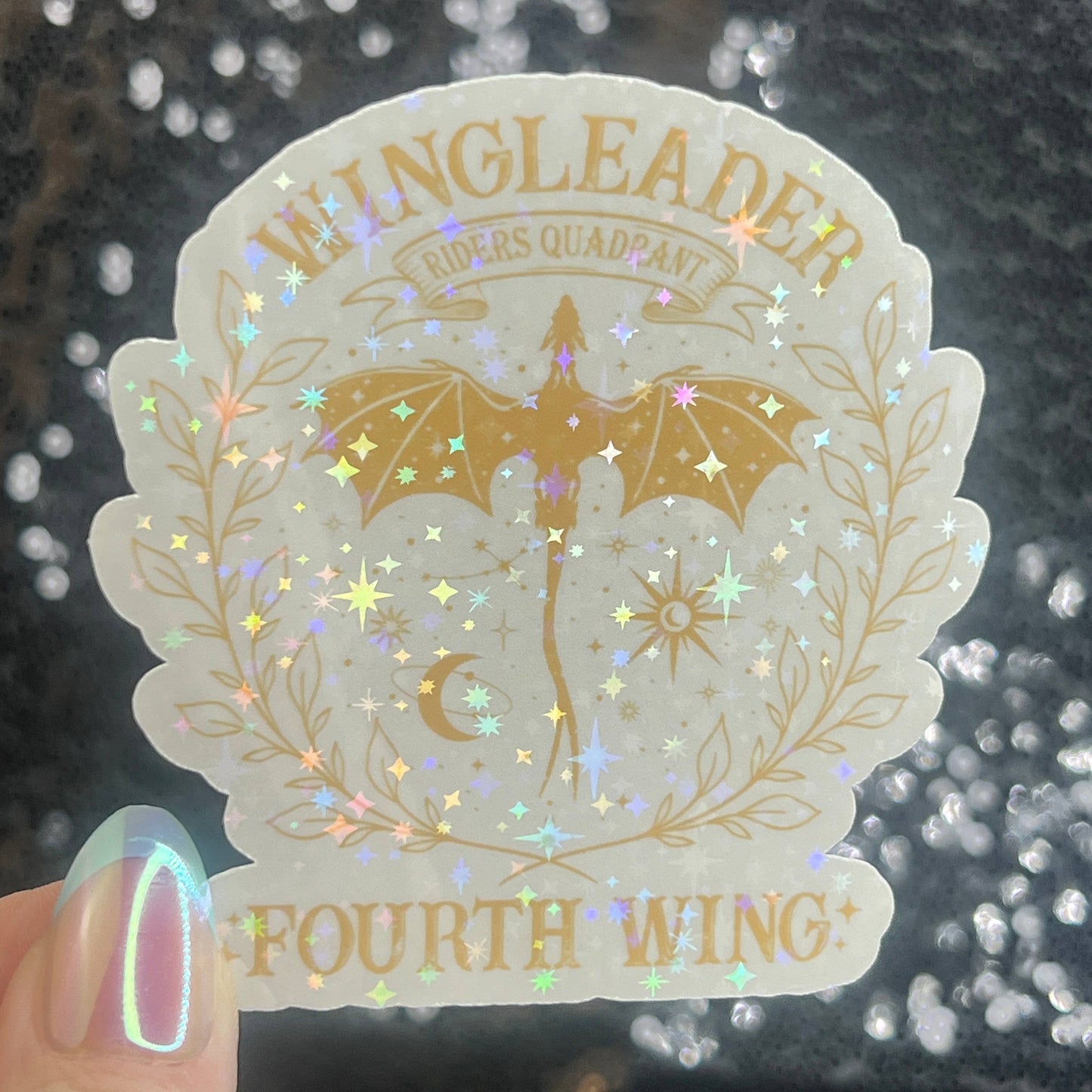 Wingleader Fourth Wing Holographic Sticker