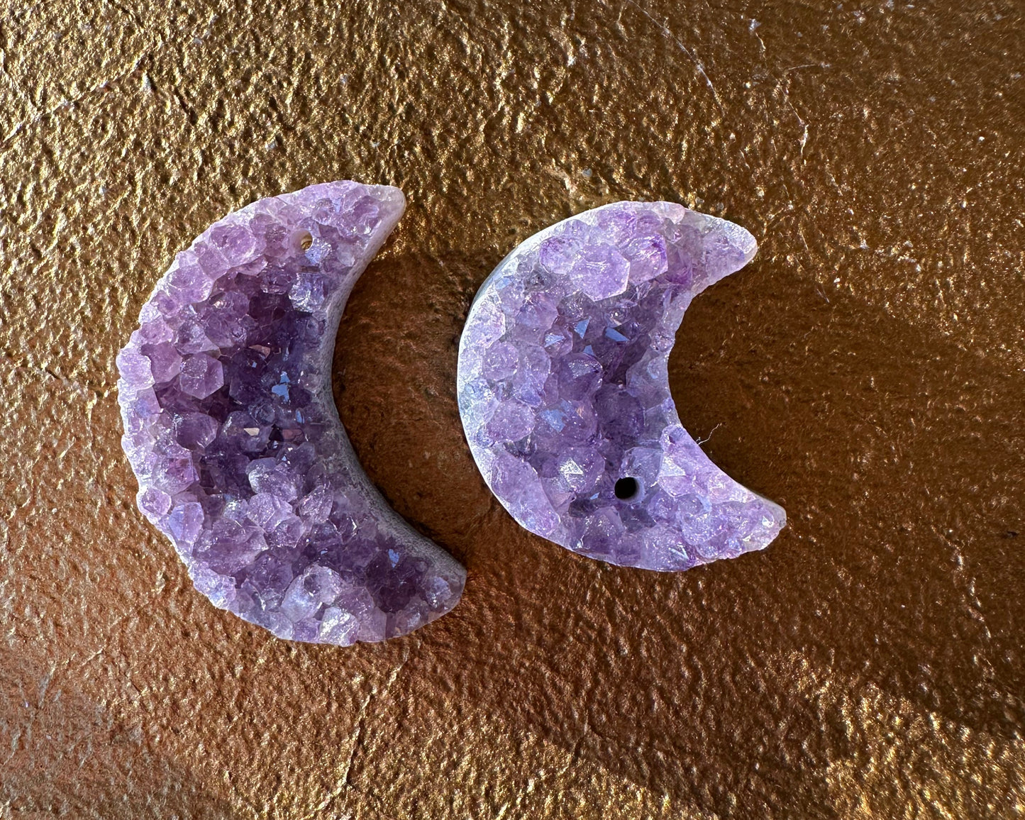 Amethyst Druzy Moon (Drilled)