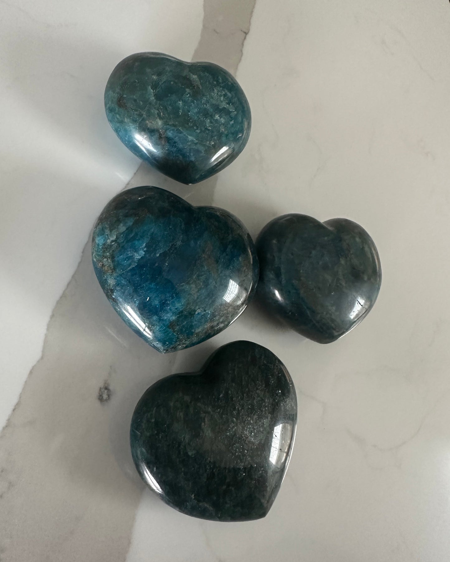 Blue Apatite Heart Palm Stone