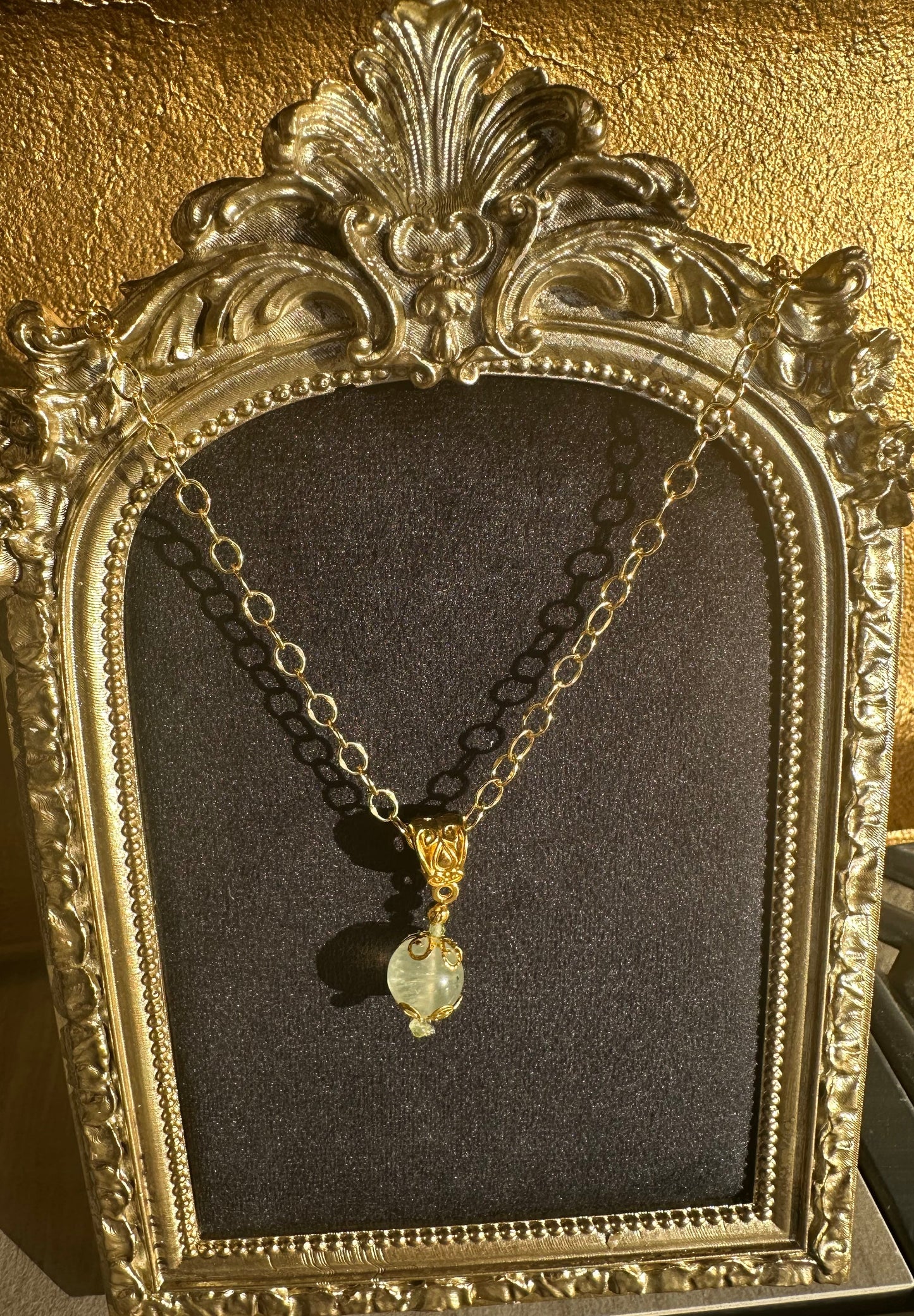 Prehnite Pool of Light Necklace
