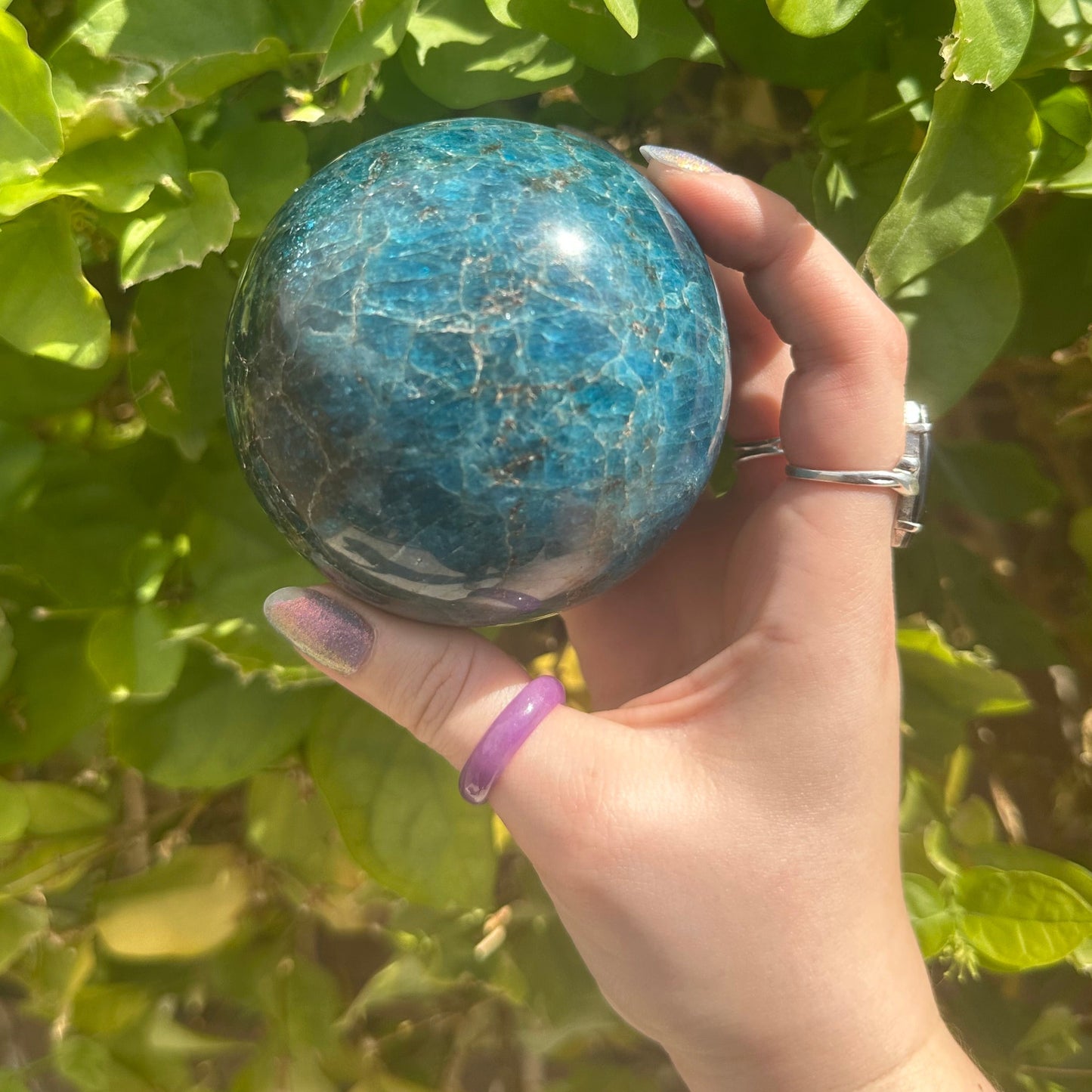 Blue Apatite Sphere