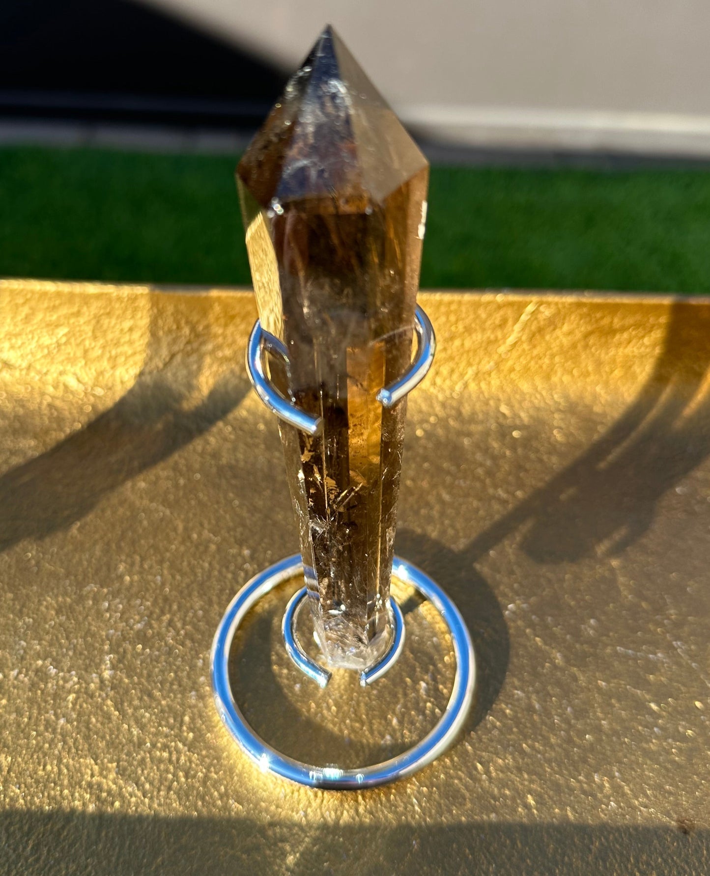 Smoky Quartz Scepter With Stand